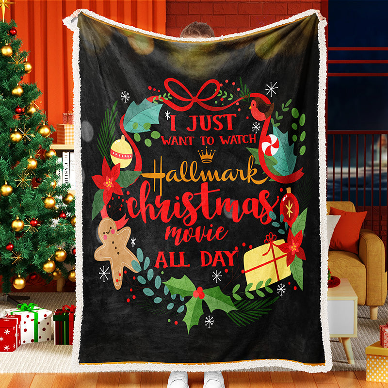 Celebrate Christmas Wreath Christmas Merry Christmas Fleece Sherpa Blanket