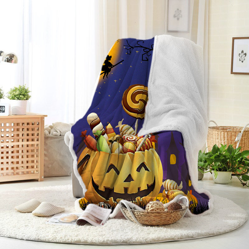 Halloween Pumpkin Filled With Candy Halloween Blanket