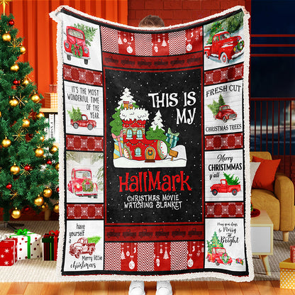 Christmas Truck Christmas Tree Christmas Stocking House Celebrate Christmas Fleece Sherpa Blanket