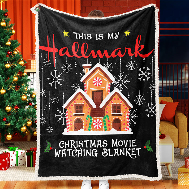Christmas Movies Warm Home Snow Merry Christmas Hallmark Fleece Sherpa Blanket