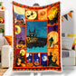 Halloween Cartoon Black Castle Full Moon Witch Pumpkin Halloween