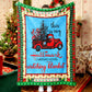 Christmas Truck Christmas Tree Blue Movie Use Fleece Sherpa Blanket