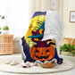 Halloween Cartoon Black Cat Pumpkin Tombstone Moon Halloween Blanket