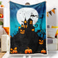 Halloween Black Castle Moon Bat Halloween Blanket