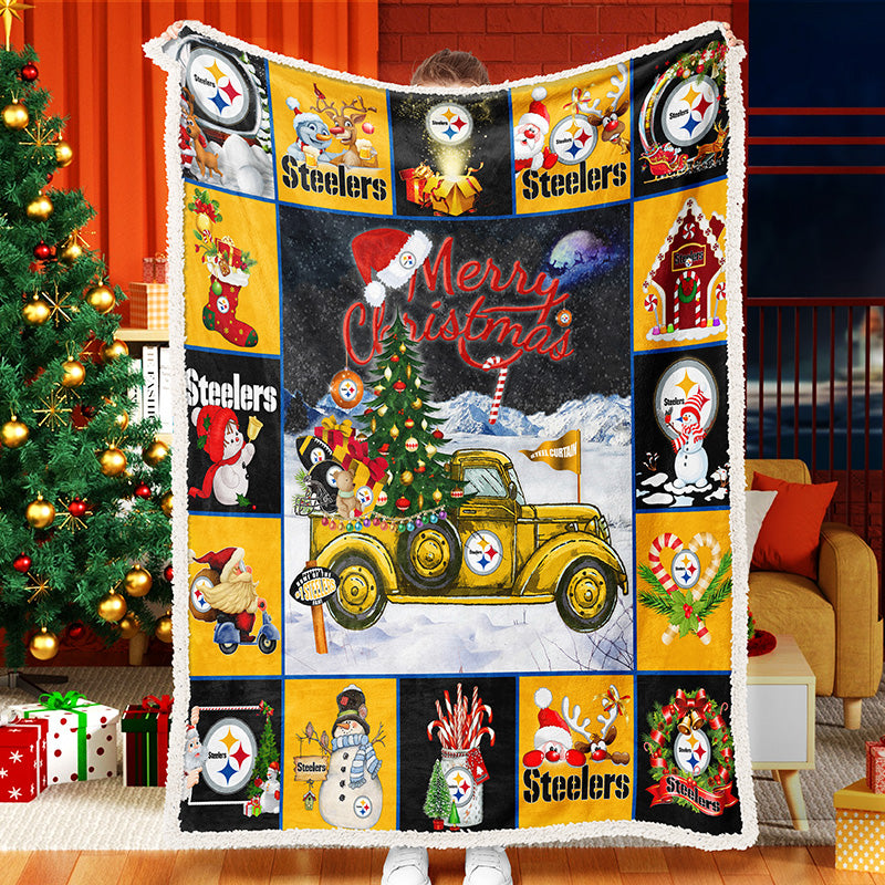 Yellow Christmas Truck Christmas Tree Snowman Christmas Stockings To Celebrate Christmas Fleece Sherpa Blanket Snowman Quilt