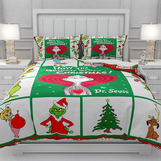Grinch Animation Grinch Spirit Duvet Cover Set 3pcs