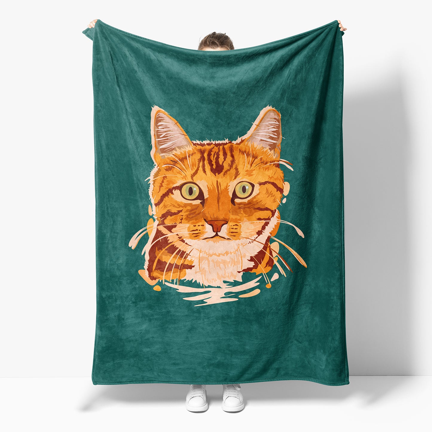 Cute Yellow Kitten Throw Blanket