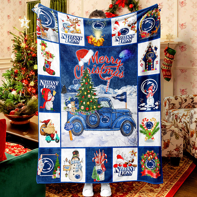 Blue Christmas Truck Christmas Tree Snowman Christmas Stockings To Celebrate Christmas Fleece Sherpa Blanket Snowman Quilt
