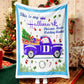 Purple Truck Christmas Throw Blanket Fleece Sherpa Blanket