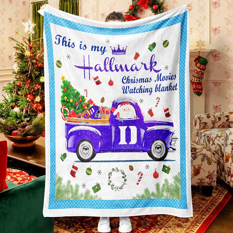 Purple Truck Christmas Throw Blanket Fleece Sherpa Blanket