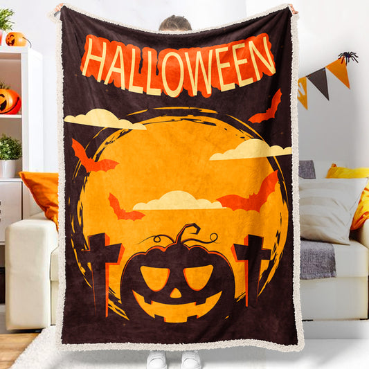 Halloween Horror Pumpkin Cross Halloween Blanket