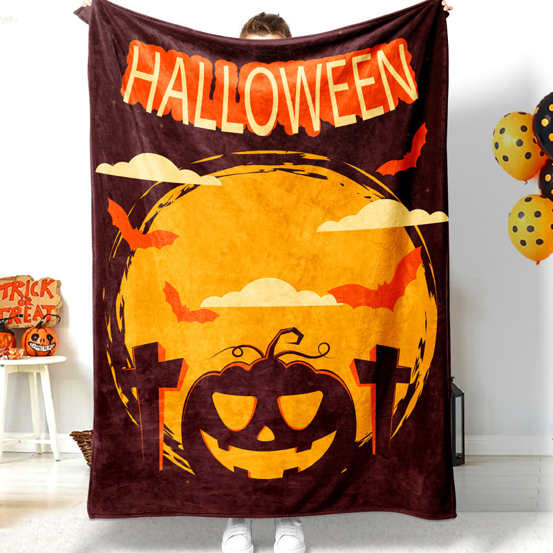 Halloween Horror Pumpkin Cross Halloween Blanket