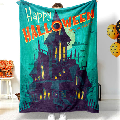 Halloween Dark Castle Happy Halloween Blanket