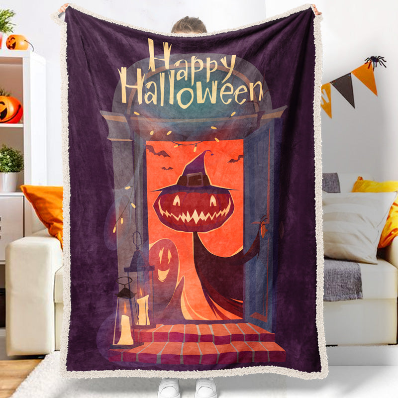 Halloween Horror Pumpkin Visit Happy Halloween Blanket