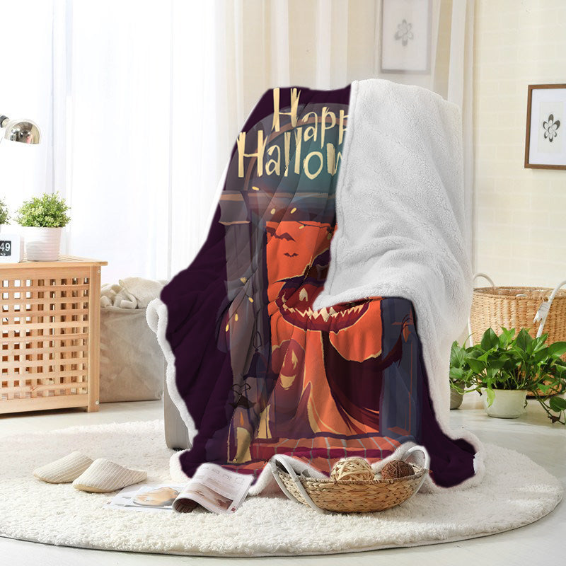 Halloween Horror Pumpkin Visit Happy Halloween Blanket