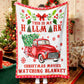 Red Truck Christmas Christmas Tree Throw Blanket Fleece Sherpa Blanket