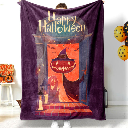 Halloween Horror Pumpkin Visit Happy Halloween Blanket