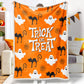 Halloween Black Cat Ghost Trick Or Treat Orange Halloween Blanket