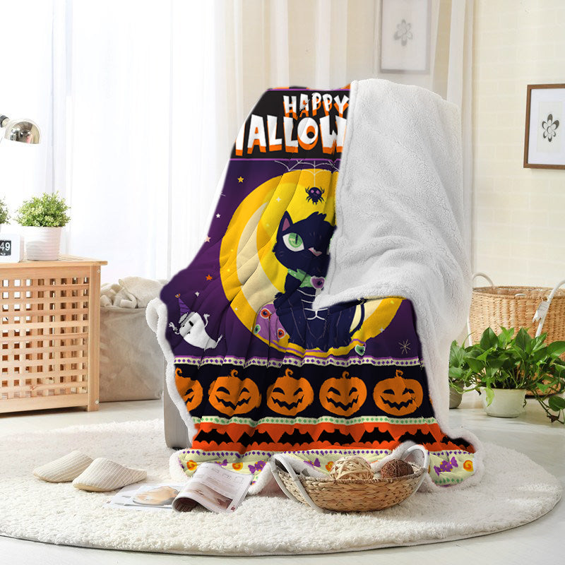 Halloween Black Cat Pumpkin Candy Halloween Blanket