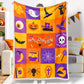 Halloween Theme Combination Ghost Pumpkin Wizard Hat Skull Halloween Blanket