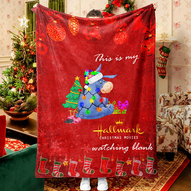 Donkey Light Christmas Tree Gift Blanket For Watching Movie Throw Blanket Fleece Sherpa Blanket