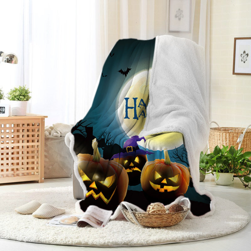 Halloween Horror Pumpkin Moon Happy Halloween Blanket