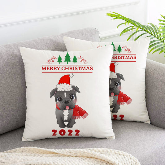 Christmas hat scarf pet Christmas pillow covers 2pcs