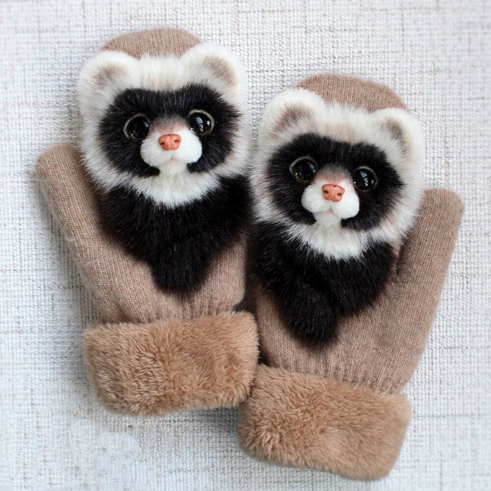 Cute Animal Plush Mittens