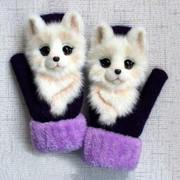 Cute Animal Plush Mittens