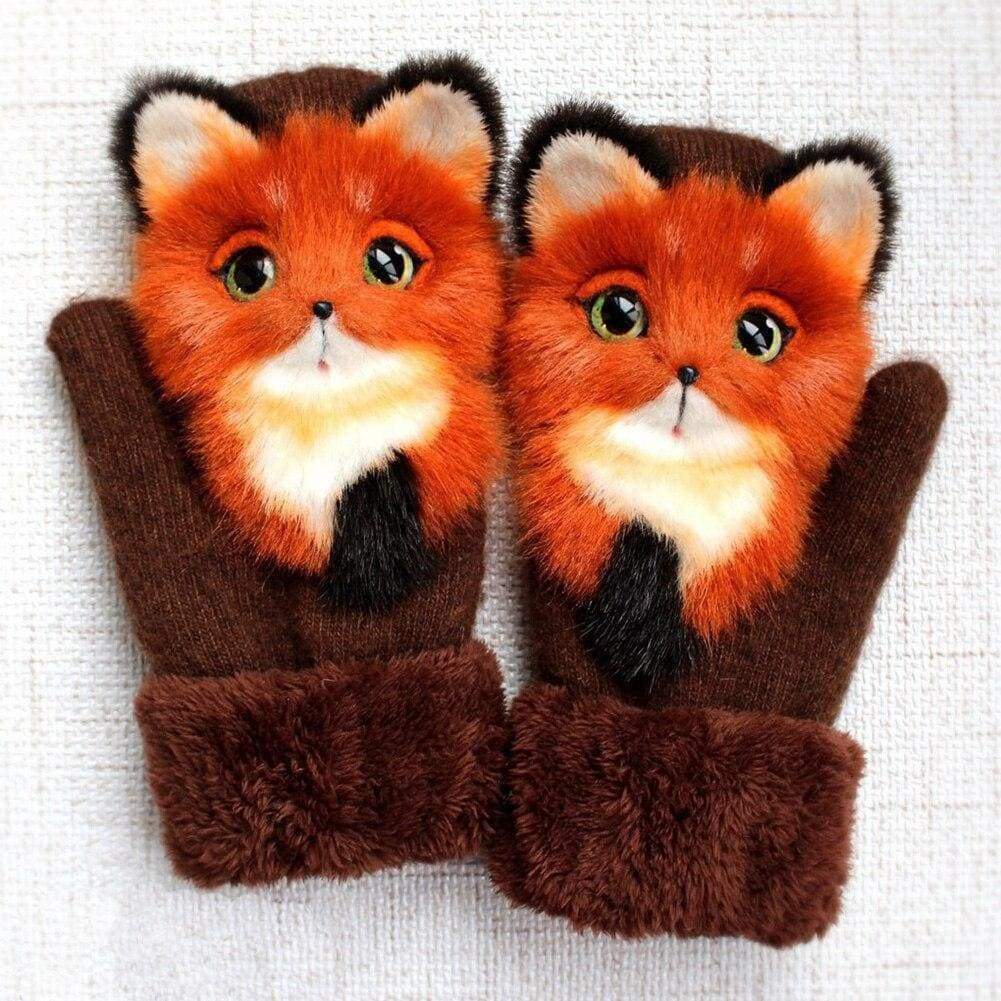 Cute Animal Plush Mittens