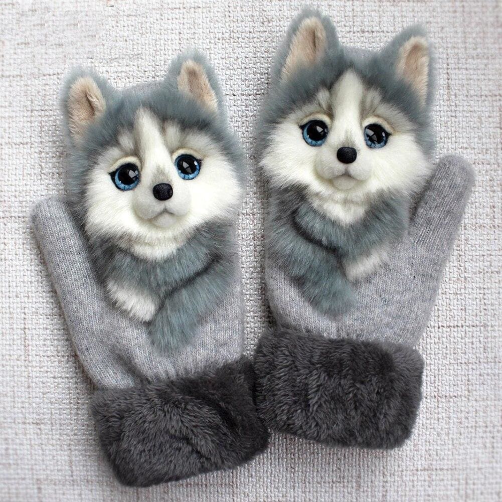 Cute Animal Plush Mittens