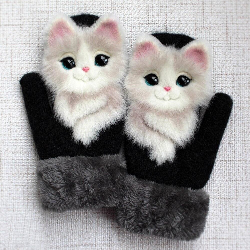 Cute Animal Plush Mittens