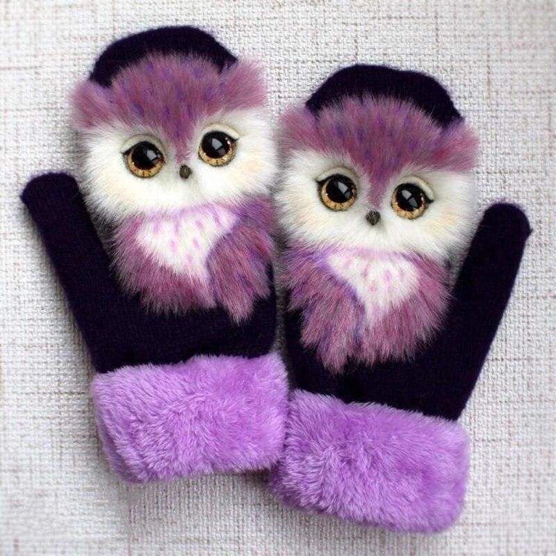 Cute Animal Plush Mittens