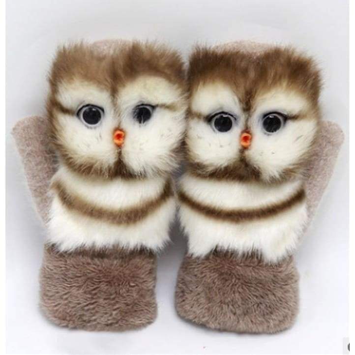 Cute Animal Plush Mittens