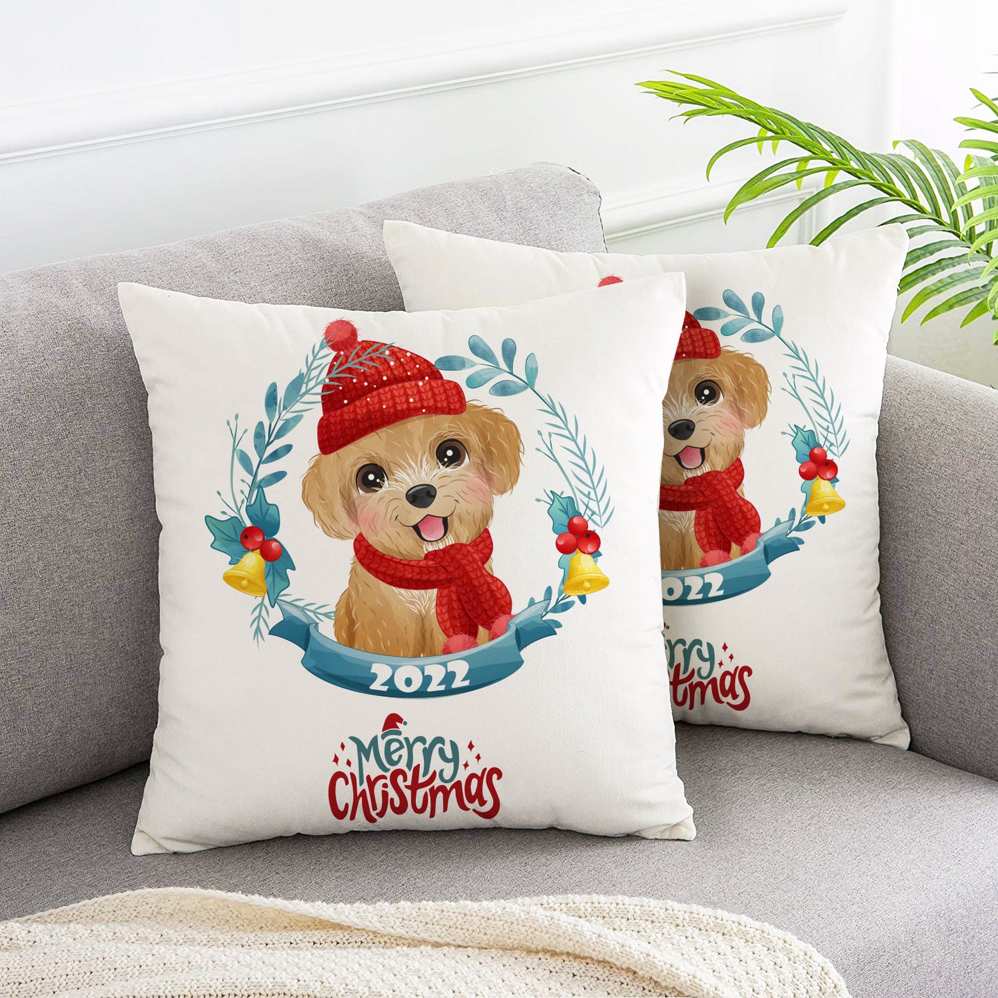 Garland Pet Christmas Celebration pillow covers 2pcs