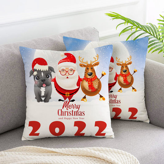 Santa Pet Christmas Celebration pillow covers 2pcs