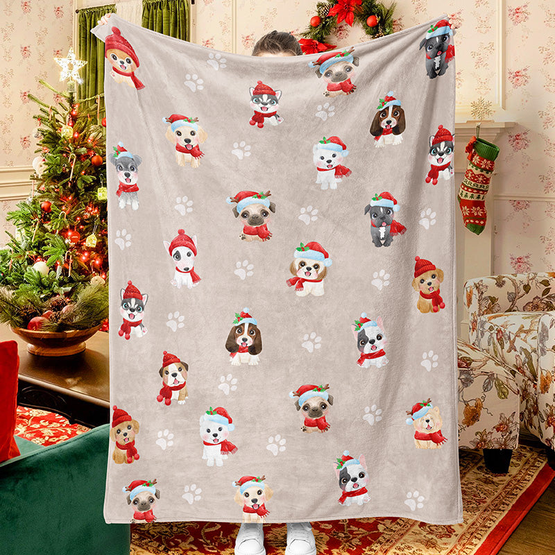 Puppy Portrait Cartoon Blanket