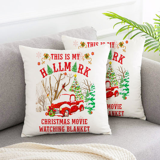 Christmas car and tree celebration pillow covers 2pcs