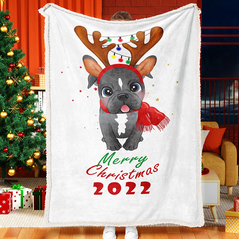 Santa Hat Pet Christmas Memorial Blanket