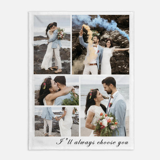 Personalized Photo Blanket 5 Photos for Lovers