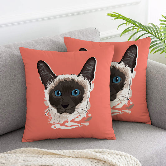 Siamese Cat Throw Pillow Cushion Covers